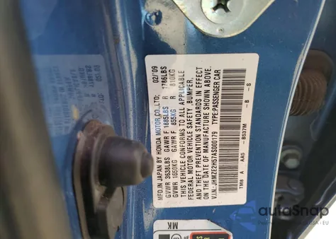 2010 Honda Insight Lx z USA, uszkodzony, nr VIN JHMZE2H57AS000179